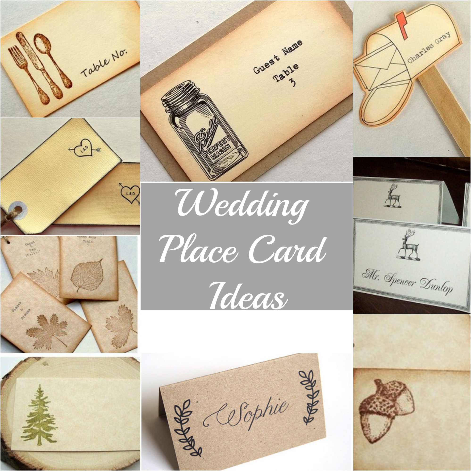 Rustic Wedding Place Cards - Rustic Wedding Chic