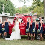 Red Pickup Truck At Wedding