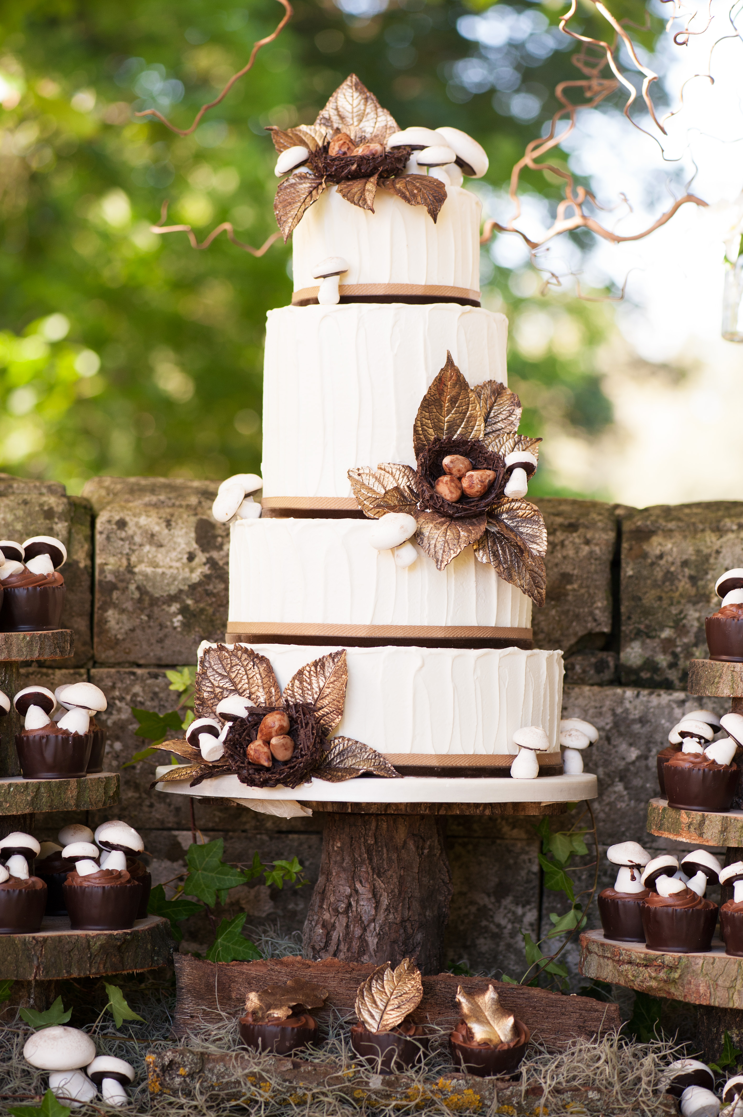 Woodland Themed Wedding Cake Rustic Wedding Chic 3346