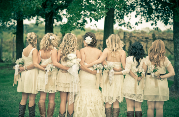 All White Bridesmaid Dresses