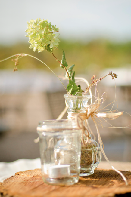 Centerpiece At A Rustic Wedding