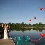 Red Balloons At Wedding