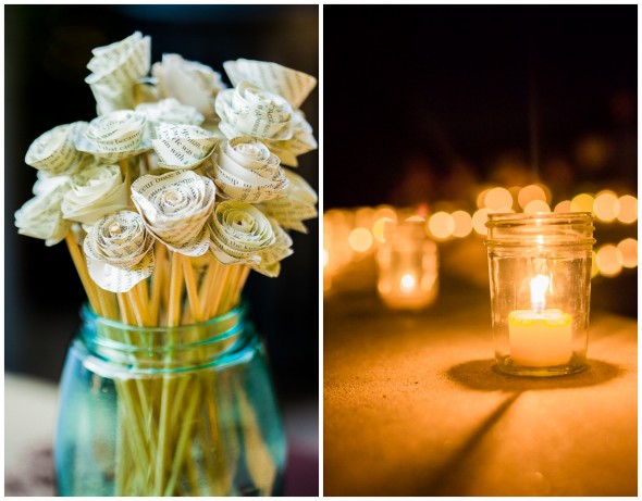 Mason Jar At Rustic Wedding