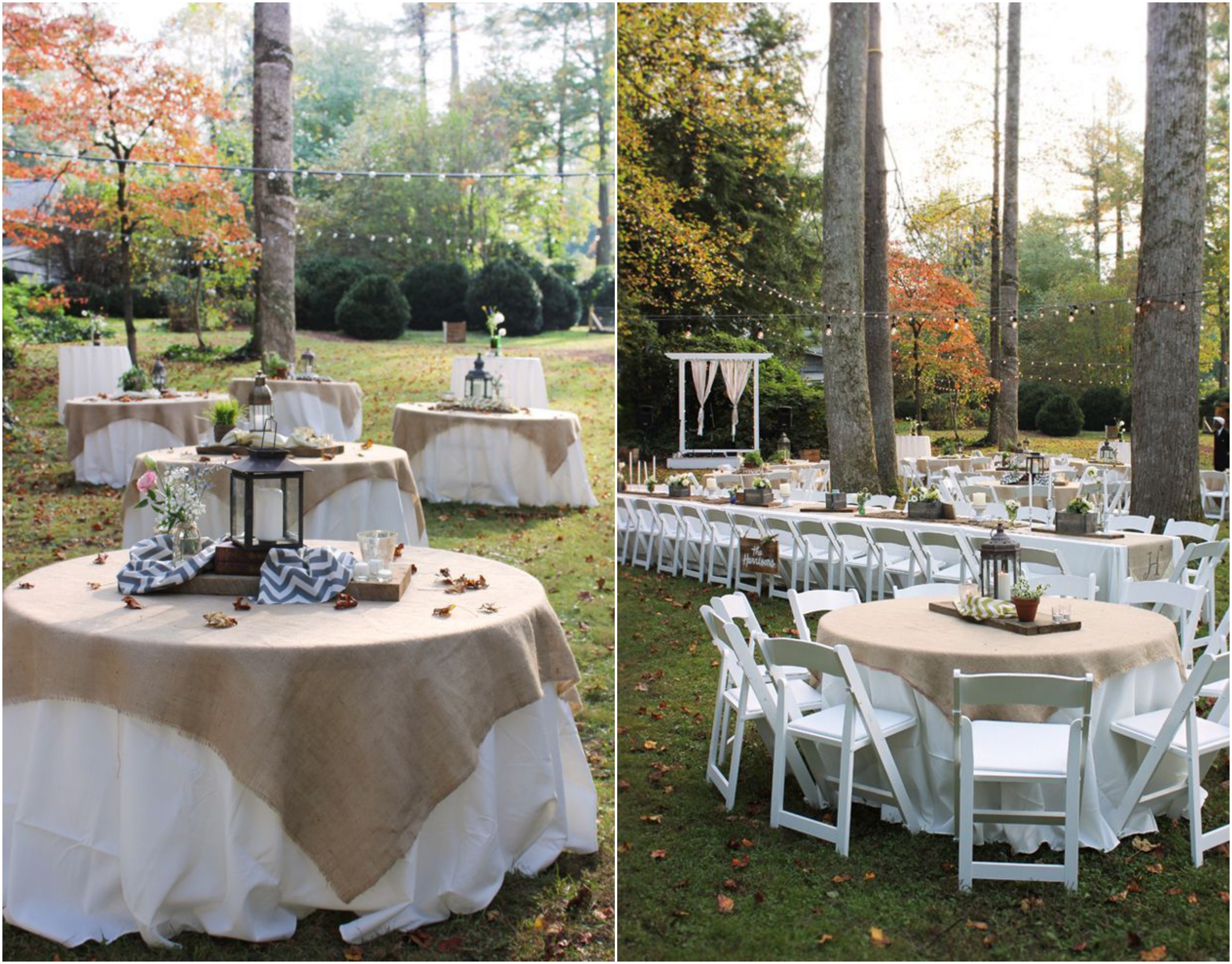 outdoor rustic wedding burlap