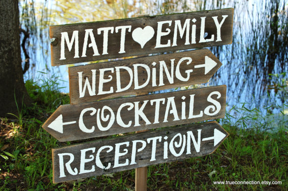 Wedding wedding directional signs Sign  rustic Directional
