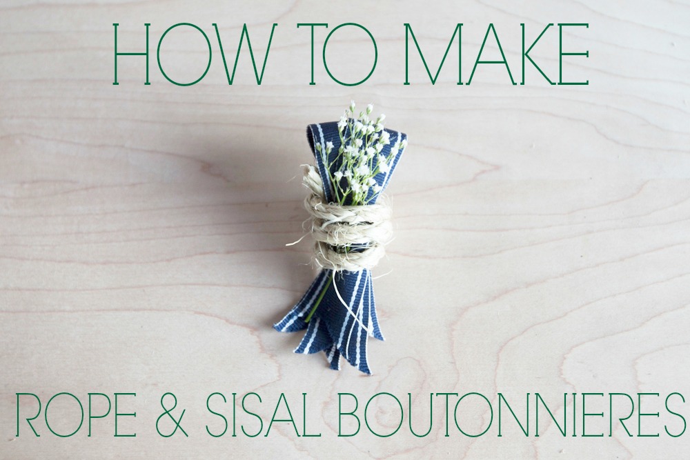 DIY Knotted Rope & Ribbon Boutonnière Rustic Wedding Chic
