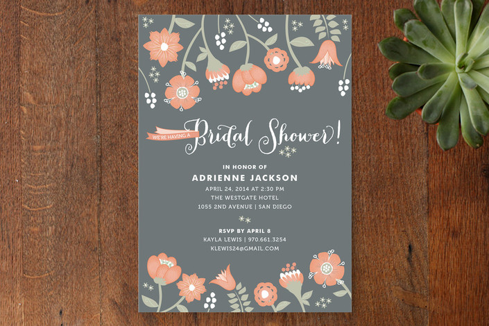Floral Inspired Bridal Shower Invitations