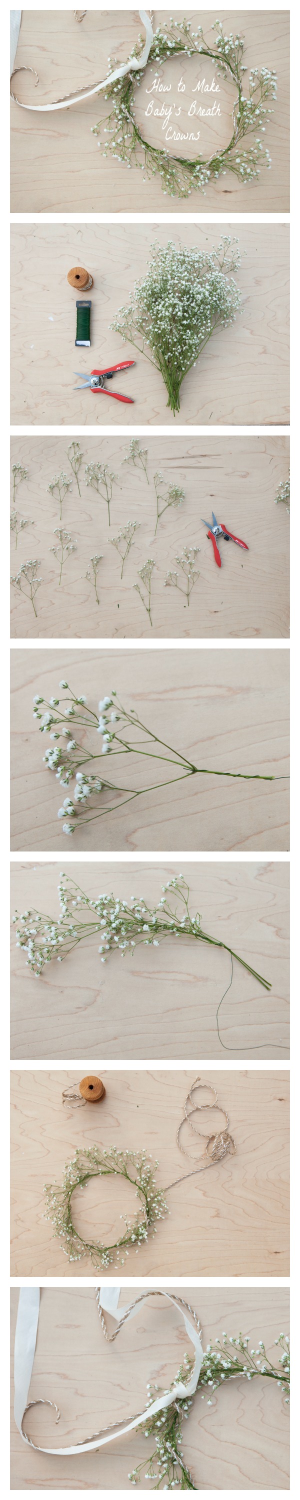 How to Make A Baby's Breath Crown Rustic Wedding Chic