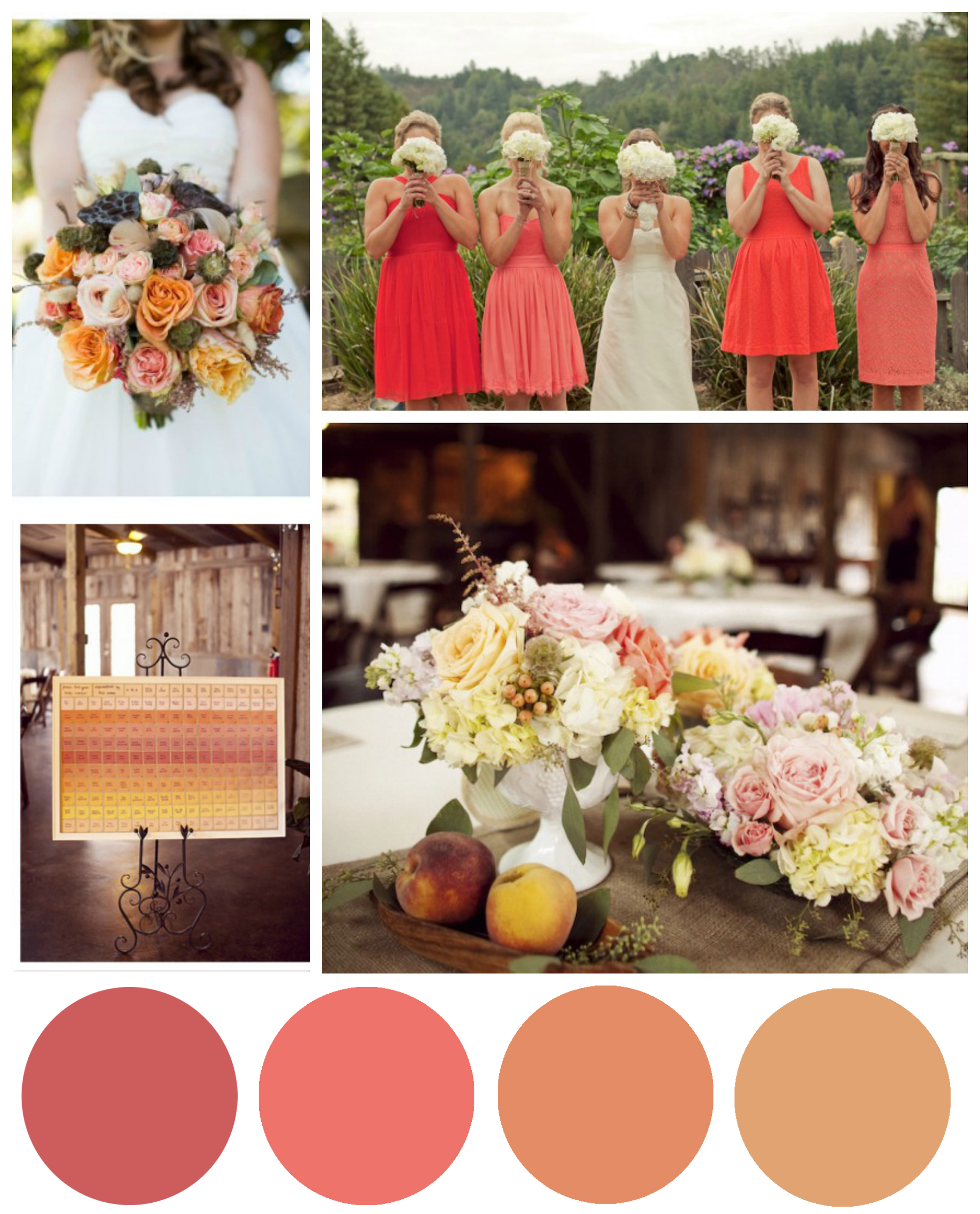 Coral Salmon Wedding Color Inspiration Rustic Wedding Chic