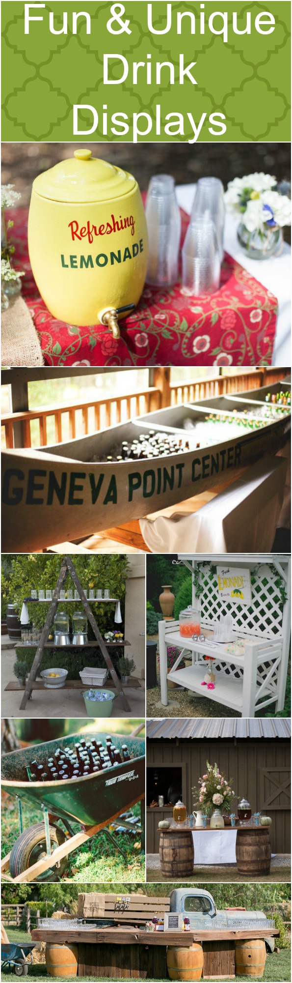 8 Fun & Unique Wedding Drink Displays Rustic Wedding Chic