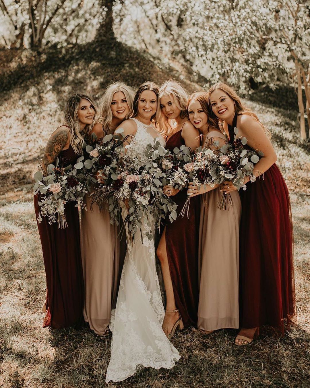 Rustic themed wedding bridesmaid hot sale dresses