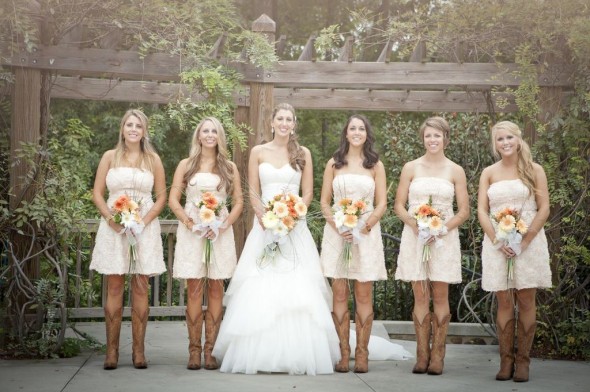 Rustic Bridesmaid Dresses With Cowboy Boots 2