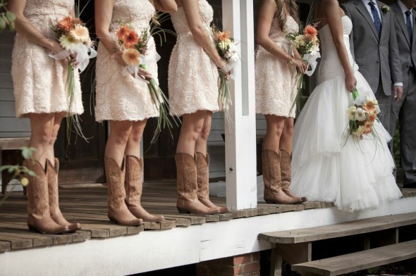 Rustic Bridesmaid Dresses With Boots 10