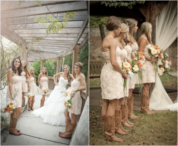 Rustic Bridesmaid Dresses With Boots 1