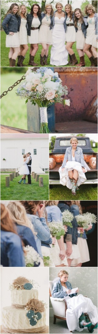 Bridesmaid Dresses With Denim Jackets 6