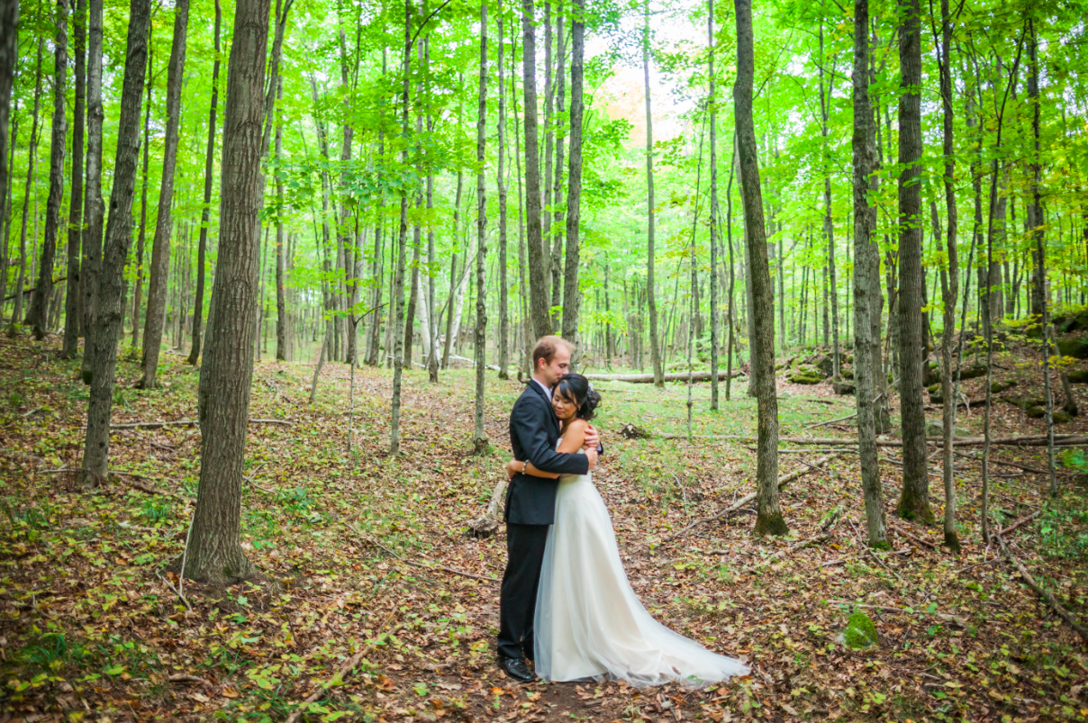 Bride & Bridesmaids In Jean Jacket At Wedding - Rustic Wedding Chic