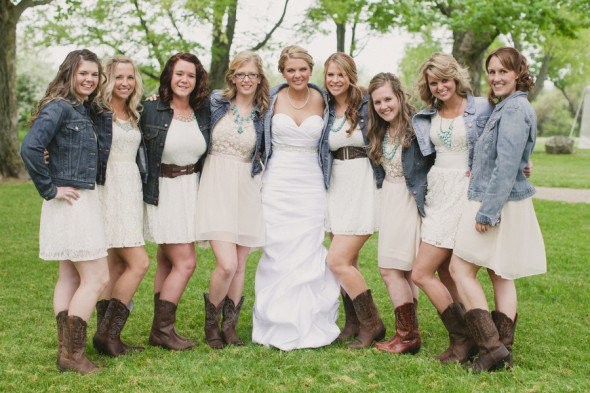 Bridesmaid Dresses With Denim Jackets 3