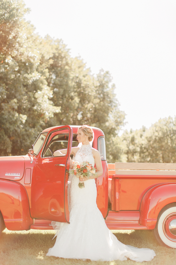 Red Pickup Truck Wedding - Rustic Wedding Chic